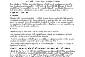 Kế hoạch 103/KH-UBND 2017 Thí điểm hoàn thiện nhân rộng mô hình hợp tác xã kiểu mới Cần Thơ