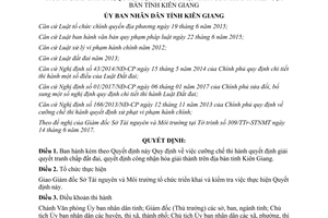 Quyết định 23/2017/QĐ-UBND cưỡng chế thi hành tranh chấp đất đai công nhận hòa giải Kiên Giang