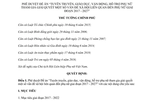 Quyết định 938/QĐ-TTg 2017 Tuyên truyền vận động hỗ trợ phụ nữ tham gia giải quyết vấn đề xã hội