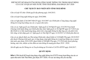 Quyết định 1773/QĐ-UBND 2017 Kế hoạch ứng dụng công nghệ thông tin hoạt động nhà nước Thái Bình