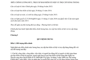 Nghị định 76/2017/NĐ-CP điều chỉnh lương hưu trợ cấp bảo hiểm xã hội trợ cấp hàng tháng