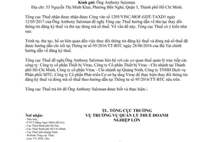 Công văn 2490/TCT-DNL năm 2017 thủ tục thay đổi thông tin đăng ký thuế và đóng mã số thuế