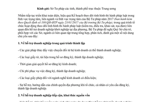Công văn 1932/BTP-QLXLVPHC&TDTHPL 2017 theo dõi thi hành pháp luật doanh nghiệp khởi nghiệp
