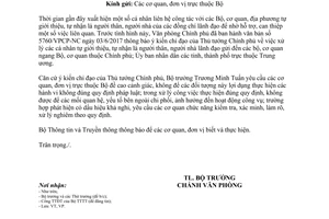 Công văn 2005/BTTT-VP 2017 xử lý cá nhân tự giới thiệu tự nhận là người thân người nhà lãnh đạo