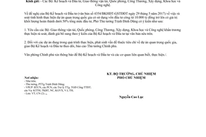 Công văn 6098/VPCP-CN 2017 đánh giá thực hiện dự án sử dụng vốn đầu tư công từ 10000 tỷ đồng