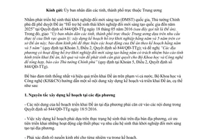 Công văn 1919/BKHCN-PTTTDN 2017 Đề án Hỗ trợ hệ sinh thái khởi nghiệp đổi mới sáng tạo 2025