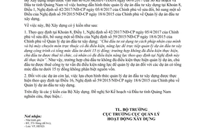 Công văn 95/BXD-HĐXD 2017 hình thức quản lý dự án đầu tư xây dựng