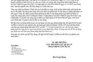 Công văn 96/BXD-HĐXD 2017 lập thẩm định phê duyệt dự án có cấu phần xây dựng