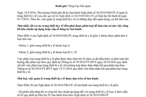 Công văn 3593/BYT-TB-CT 2017 hướng dẫn Nghị định 36/2016/NĐ-CP quản lý trang thiết bị y tế