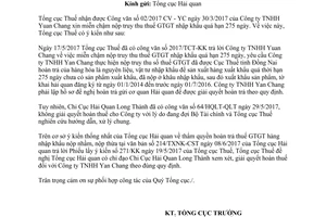 Công văn 2793/TCT-KK 2017 hoàn thuế giá trị gia tăng khâu nhập khẩu nộp nhầm nộp thừa