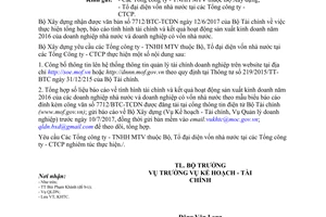 Công văn 140/BXD-KHTC 2017 báo cáo tình hình tài chính kinh doanh doanh nghiệp nhà nước 2016