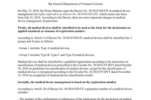 Official Dispatch 3593/BYT-TB-CT 2017 guidelines 36/2016/ND-CP medical device management