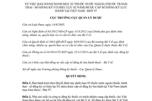 Quyết định 213/QĐ-QLD 2017 danh mục thuốc nước ngoài được cấp số đăng ký lưu hành tại Việt Nam