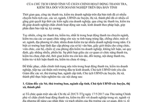 Chỉ thị 10/CT-UBND 2017 chấn chỉnh hoạt động thanh tra kiểm tra đối với doanh nghiệp Thanh Hóa