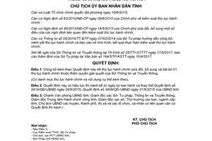 Quyết định 1709/QĐ-UBND 2017 thủ tục hành chính thuộc thẩm quyền giải quyết Sở Thông tin Hà Tĩnh