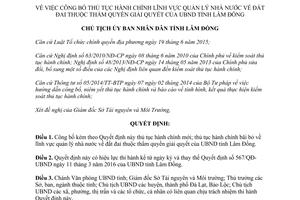 Quyết định 1468/QĐ-UBND 2017 thủ tục hành chính lĩnh vực đất đai Lâm Đồng