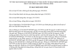 Quyết định 36/2017/QĐ-UBND Quy định quản lý Nhà nước hoạt động khí tượng thủy văn Hà Tĩnh