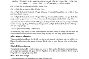 Thông tư 14/2017/TT-BNNPTNT hướng dẫn thực hiện đầu tư hình thức đối tác công tư nông nghiệp