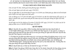 Quyết định 15/2017/QĐ-UBND sửa đổi 15/2014/QĐ-UBND mức phí bảo đảm giao thông Thái Nguyên