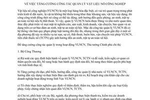 Chỉ thị 30/CT-TTg 2017 tăng cường công tác quản lý vật liệu nổ công nghiệp