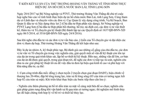 Thông báo 5532/TB-BNN-VP 2017 kết luận Thứ trưởng dự án hồ chứa nước Bản Lải Lạng Sơn