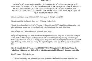 Thông tư 06/2017/TT-NHNN sửa đổi 03/2014/TT-NHNN 04/2015/TT-NHNN quỹ tín dụng nhân dân