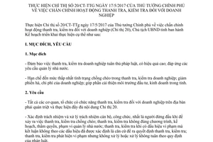 Kế hoạch 4074/KH-UBND 2017 thực hiện 20/CT-TTg hoạt động thanh tra doanh nghiệp Quảng Ngãi