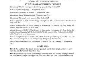 Quyết định 51/2017/QĐ-UBND Quy định quản lý hoạt động thoát nước và xử lý nước thải Huế