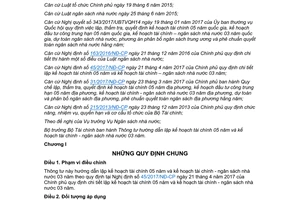 Thông tư 69/2017/TT-BTC hướng dẫn lập kế hoạch tài chính kế hoạch tài chính ngân sách nhà nước