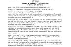 Nghị quyết 77/2017/NQ-HĐND số lượng chức danh chế độ người không chuyên trách xã ấp Đồng Nai