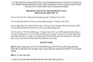 Nghị quyết 98/2017/NQ-HĐND bãi bỏ 61/2016/NQ-HĐND cơ quan thuế quản lý doanh nghiệp Đà Nẵng