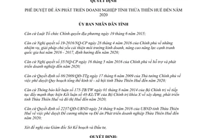 Quyết định 1542/QĐ-UBND 2017 Đề án Phát triển doanh nghiệp Huế 2020