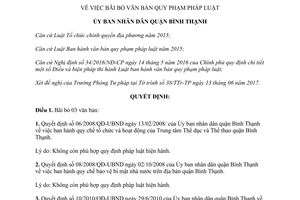 Quyết định 04/2017/QĐ-UBND bãi bỏ văn bản quy phạm pháp luật Bình Thạnh Hồ Chí Minh