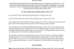 Quyết định 17/2017/QĐ-UBND bãi bỏ 38/2011/QĐ-UBND Vũng Tàu