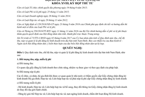 Nghị quyết 51/2017/NQ-HĐND mức thu chế độ thu nộp quản lý lệ phí đăng ký kinh doanh Nam Định