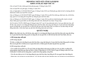 Nghị quyết 45/2017/NQ-HĐND chế độ quản lý sử dụng phí đăng ký giao dịch bảo đảm Nam Định