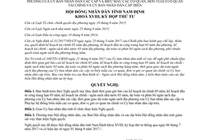 Nghị quyết 56/2017/NQ-HĐND thời gian gửi báo cáo kế hoạch tài chính 5 năm Nam Định