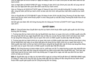 Quyết định 2109/QĐ-UBND 2017 thủ tục hành chính thẩm quyền Sở Công thương An Giang