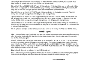 Quyết định 1282/QĐ-BTC 2017 thủ tục hành chính niêm yết chứng khoán Sở giao dịch chứng khoán