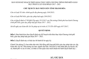 Quyết định 2459/QĐ-UBND 2017 thực hiện phổ biến giáo dục pháp luật Thanh Hóa 2017 2021