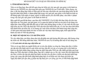 Hướng dẫn 27/HD-VKSTC 2017 thực hiện kiểm sát cơ sở giam giữ cơ quan thi hành án hình sự