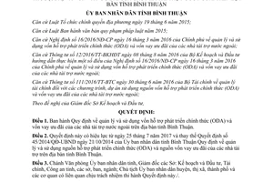 Quyết định 18/2017/QĐ-UBND quản lý sử dụng vốn hỗ trợ phát triển chính thức ODA Bình Thuận