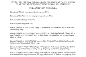 Quyết định 21/2017/QĐ-UBND Dự án Báo cáo kinh tế kỹ thuật thiết kế dự toán xây dựng Sơn La