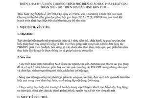 Kế hoạch 1827/KH-UBND 2017 thực hiện phổ biến giáo dục pháp luật Kon Tum 2017 2021