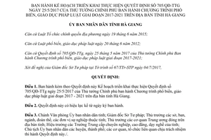 Quyết định 1309/QĐ-UBND 2017 Chương trình phổ biến giáo dục pháp luật Hà Giang 2017 2021