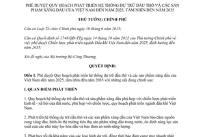 Quyết định 1030/QĐ-TT 2017 hệ thống dự trữ dầu thô sản phẩm xăng dầu Việt Nam 2025 2035