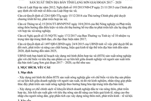 Kế hoạch 128/KH-UBND 2017 xây dựng mô hình điểm hợp tác xã sản xuất nông nghiệp Lạng Sơn