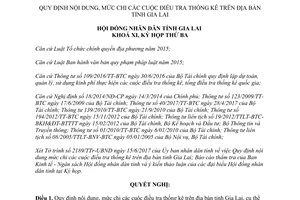 Nghị quyết 62/2017/NQ-HĐND quy định nội dung mức chi điều tra thống kê Gia Lai