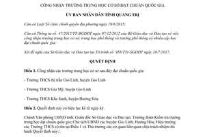 Quyết định 1935/QĐ-UBND 2017 trường trung học cơ sở đạt chuẩn quốc gia Quảng Trị