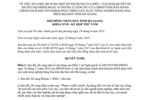 Nghị quyết 86/2017/NQ-HĐND khuyến khích phát triển sản xuất nông nghiệp hàng hóa Hà Giang